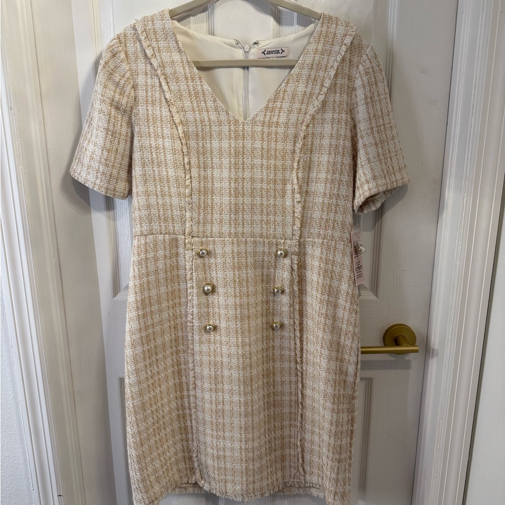 Nanette Lepore Cream Tweed Mini Dress